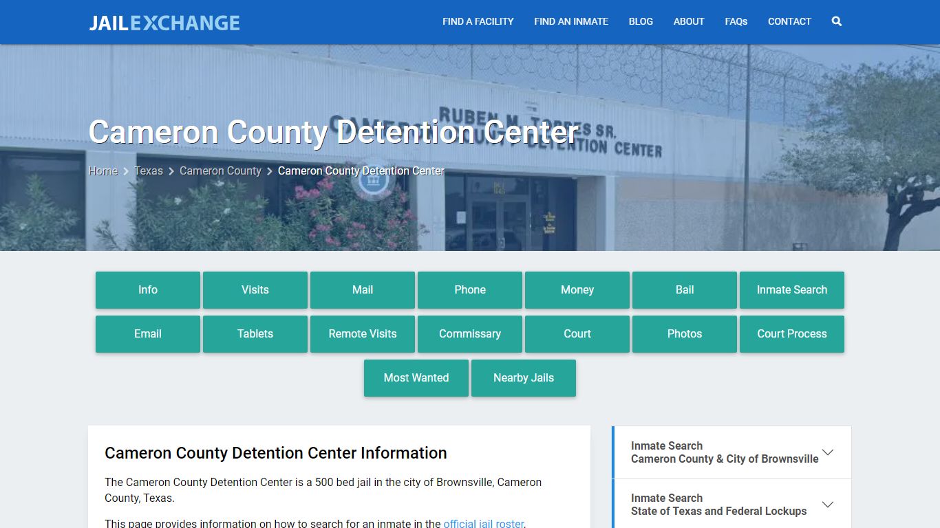 Cameron County Detention Center, TX Inmate Search, Information